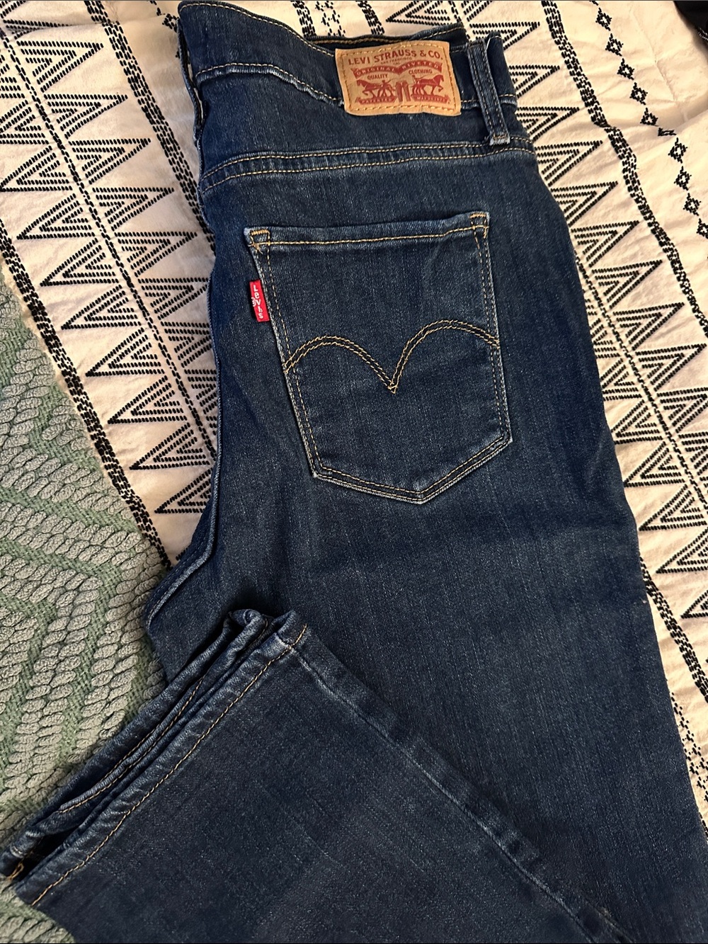Levi's 724 high rise straight Dark Blue Crop Jeans